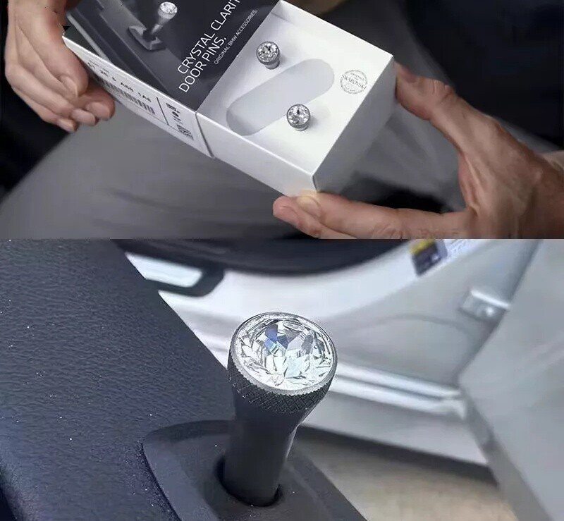 BMW Crystal Clarity Door Pins with Swarovski Crystal - Set of 2
