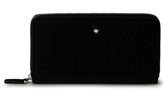 Montblanc for BMW Leather Zip-Around Horizontal Wallet / Continental Purse (Black)