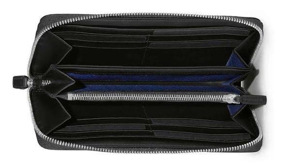 Montblanc for BMW Leather Zip-Around Horizontal Wallet / Continental Purse (Black)