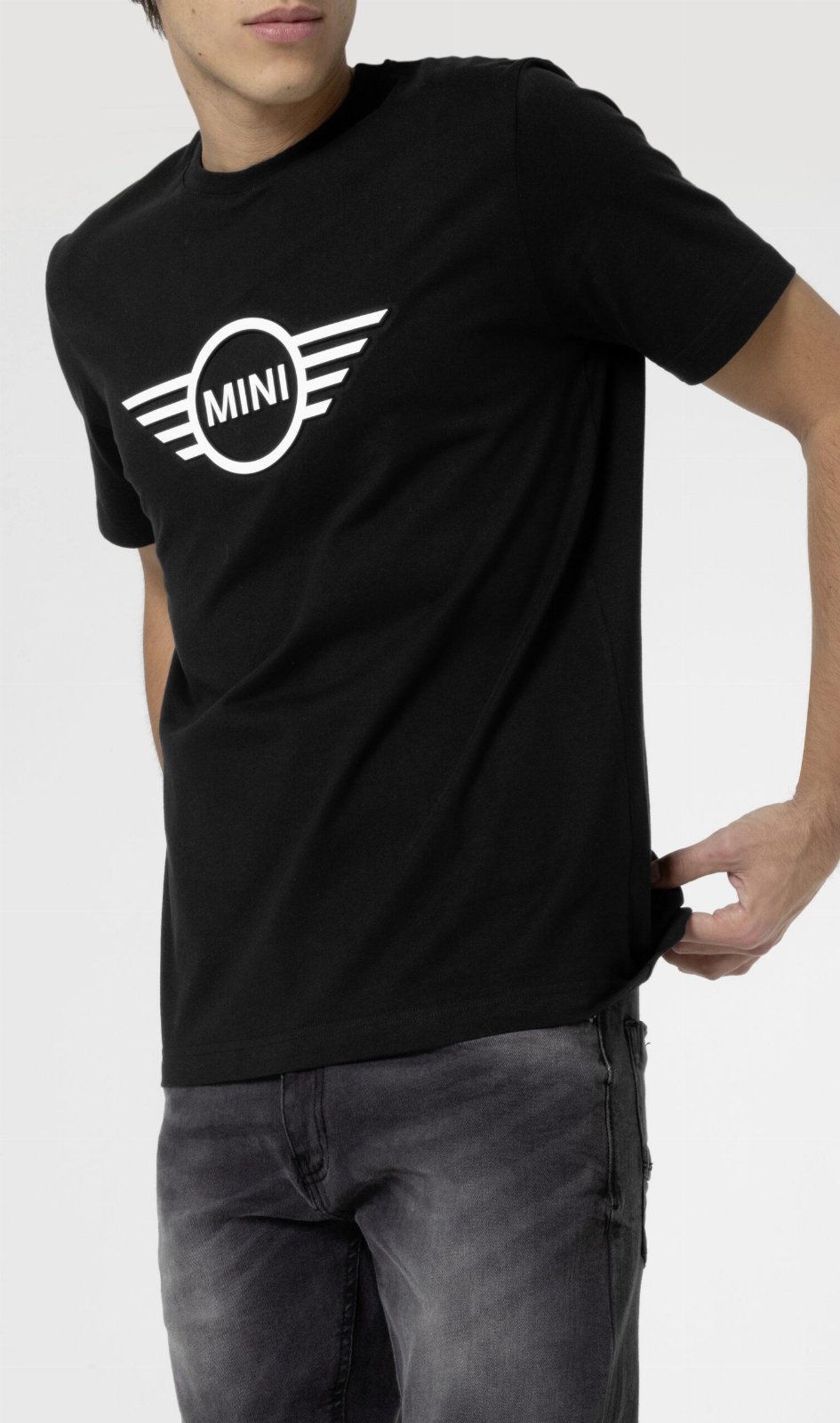 Genuine MINI Men's Wing Logo Two-Tone T-Shirt in Black/White